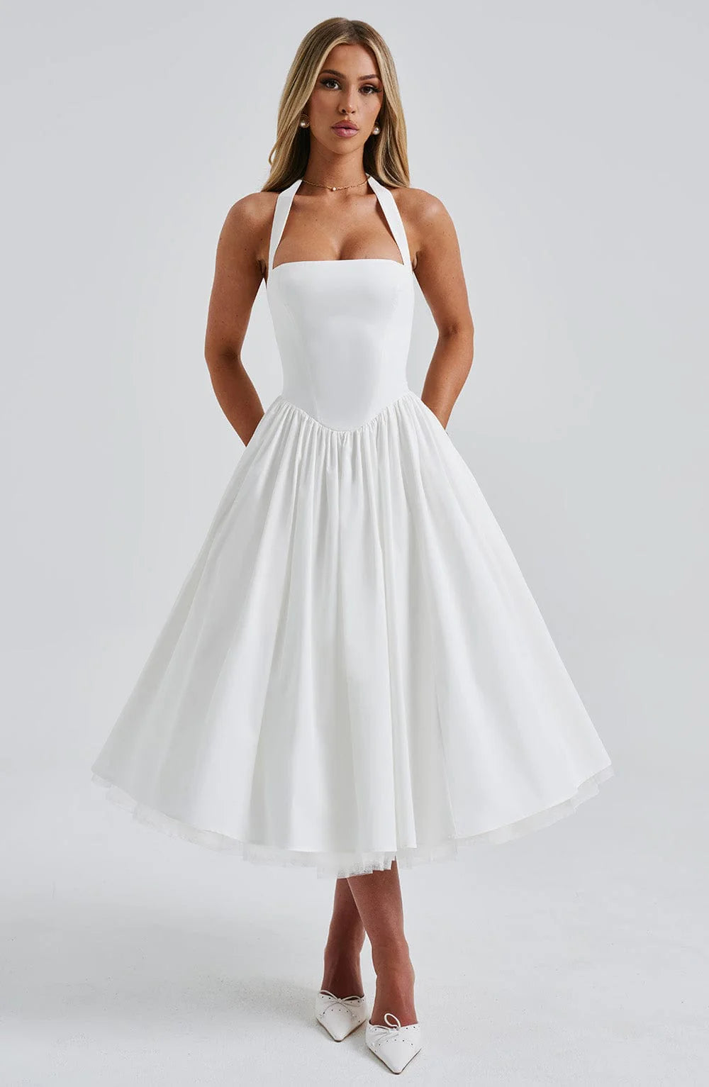 Venice - Vestito midi con corsetto allacciato